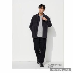 UNIQLO Men’s Black Denim Jersey Over shirt Long Sleeve Button-Up Shirt Sz S NWT